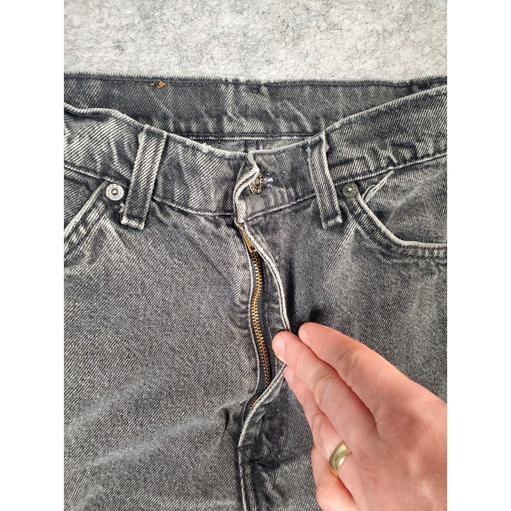 Vintsge Levi's 560 Orange Tab Jeans Mens 31x32 Black USA Loose Taper Distressed - Picture 9 of 16